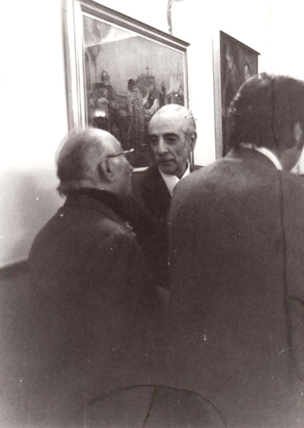 Carlo Verdecchia (di spalle) e Alberto Chiancone, Circolo della Stampa, Napoli, 1979